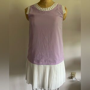 Ya Los Angeles Lilac & White Studded Dress